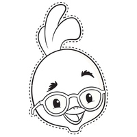 Desenho de Máscara do Chicken Little para colorir