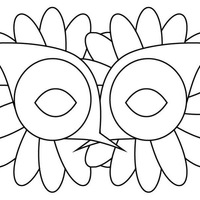 Desenho de Máscara de flores para colorir