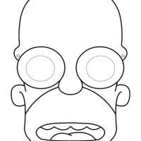 Desenho de Máscara do Homer Simpson para colorir