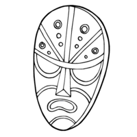 Desenho de Máscara indígena para colorir