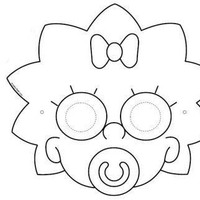 Desenho de Máscara de Maggie Simpson para colorir