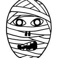 Desenho de Máscara de múmia para colorir