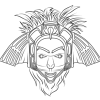 Desenho de Máscara de nativo americano para colorir