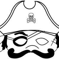 Desenho de Máscara de pirata com tapa olho para colorir