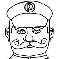 Desenho de Máscara de policial para colorir
