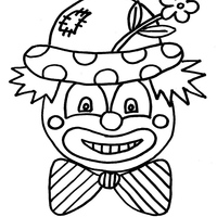 Desenho de Máscara de palhaço para o Dia do Circo para colorir