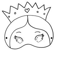 Desenho de Máscara de princesa para colorir
