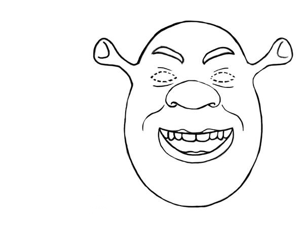 Desenho de Máscara do Shrek para colorir.