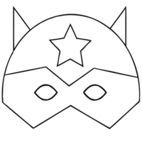 Desenho de Máscara do Capitão América para colorir