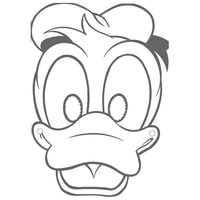 Desenho de Máscara do Pato Donald para colorir