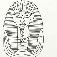 Desenho de Máscara do Rei Tutankamon para colorir