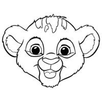 Desenho de Máscara do Simba para colorir