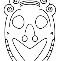Desenho de Máscara grega para colorir
