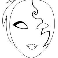 Desenho de Máscara veneziana bonita para colorir