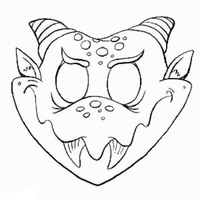 Desenho de Máscara de monstro para colorir