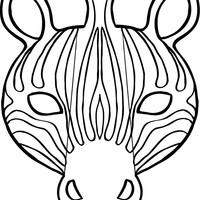 Desenho de Máscara bonita de zebra para colorir