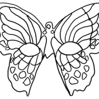 Desenho de Máscara de borboleta para colorir