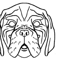 Desenho de Máscara de cachorro bravo para colorir