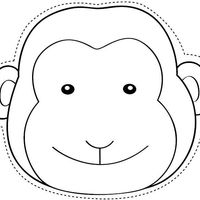 Desenho de Máscara de chimpanzé para colorir