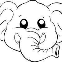 Desenho de Máscara bonita de elefante para colorir