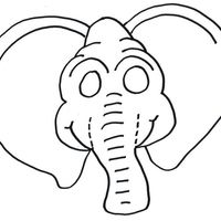 Desenho de rosto de elefante para colorir