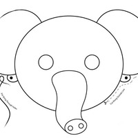 Desenho de Máscara de elefantinho para colorir