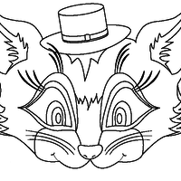 Desenho de Máscara de gato peludo para colorir