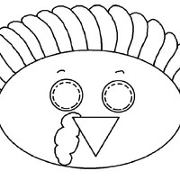 Desenho de Máscara de galinha para colorir