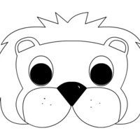 Desenho de Máscara de leãozinho para colorir
