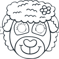 Desenho de Máscara de ovelha  para colorir