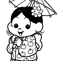 Desenho de Magali japonesa para colorir