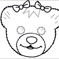 Desenho de Máscara de ursinha para colorir