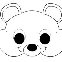 Desenho de Máscara de ursinho para colorir