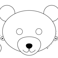 Desenho de Máscara de urso para colorir