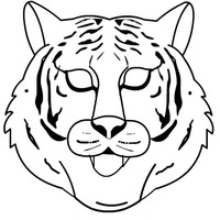 Desenho de Máscara de tigre branco para colorir