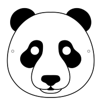 Desenho de Máscara de urso panda para colorir