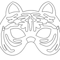 Desenho de Máscara de tigreza para colorir