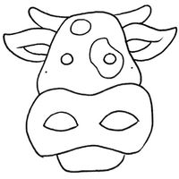 Desenho de Máscara de vaquinha para colorir