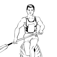 Desenho de Atleta de canoagem para colorir