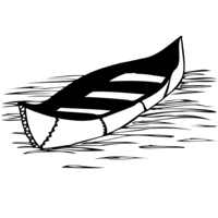 Desenho de canoa de esporte para colorir