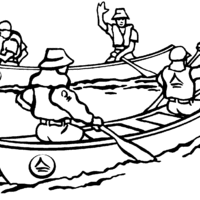 Desenho de Equipes de canoagem para colorir