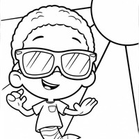 Desenho de Golbie tomando sol para colorir