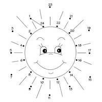 Desenho de Ligar pontos - Sol para colorir