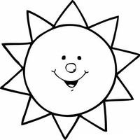 Desenho de Sol com sorriso para colorir