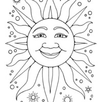 Desenho de Sol tribal para colorir
