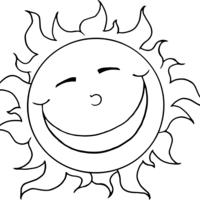Desenho de Sol sorridente  para colorir