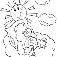 Desenho de Ursinho Carinhoso tomando sol para colorir