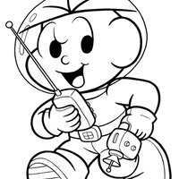 Desenho de Cebolinha astronauta para colorir
