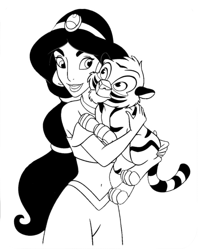 Jasmine abracando amigo tigre