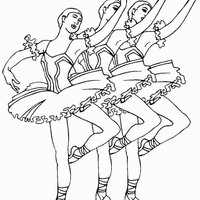 Desenho de Bailarinas do lago dos cisnes para colorir